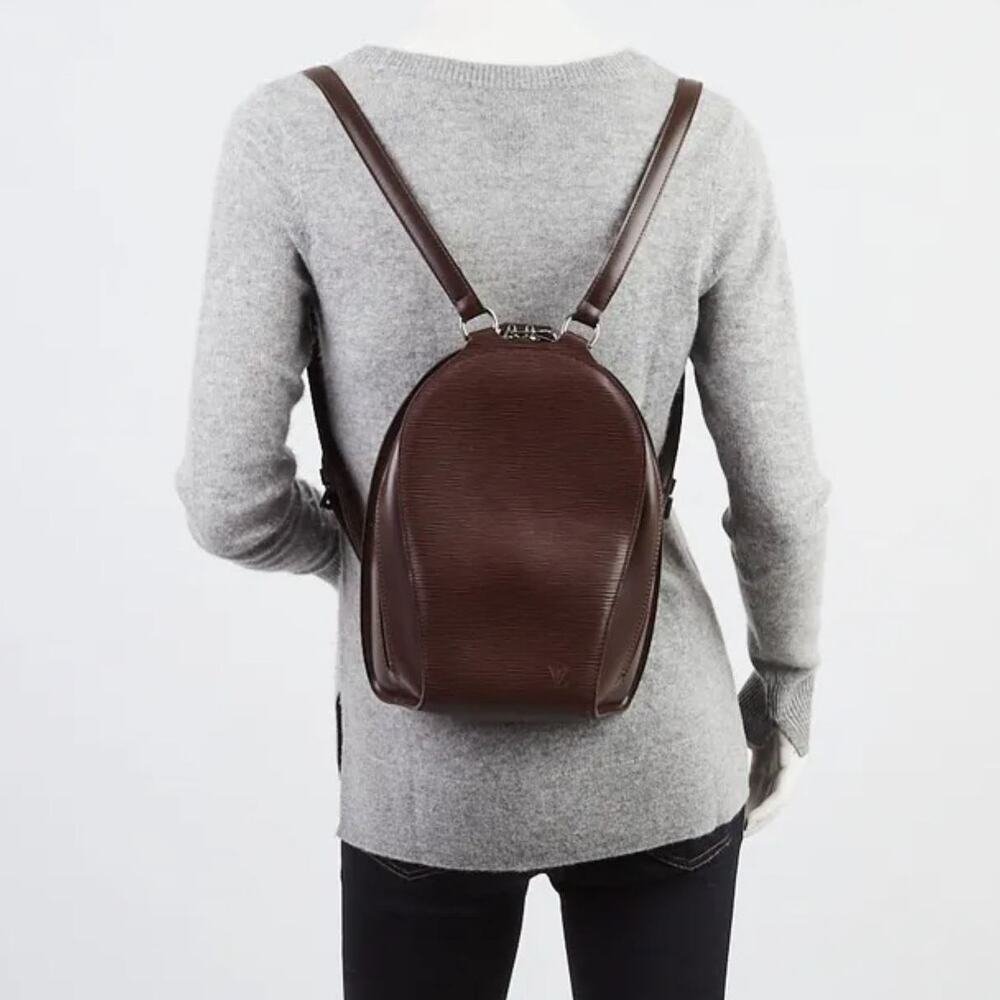 Louis Vuitton Mabillon Epi Leather Backpack Moka Dark Brown Vintage Shoulder Bag